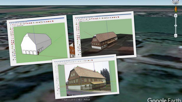 Pilgerhäusel am Computer modellieren und bei Google Earth als 3D-Objekt platzieren